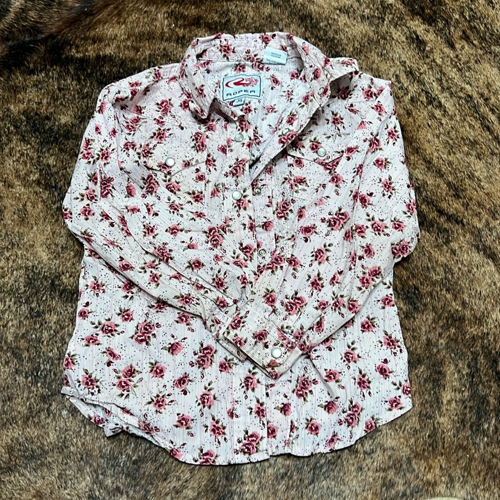 Girls roper band pearl snap shirt